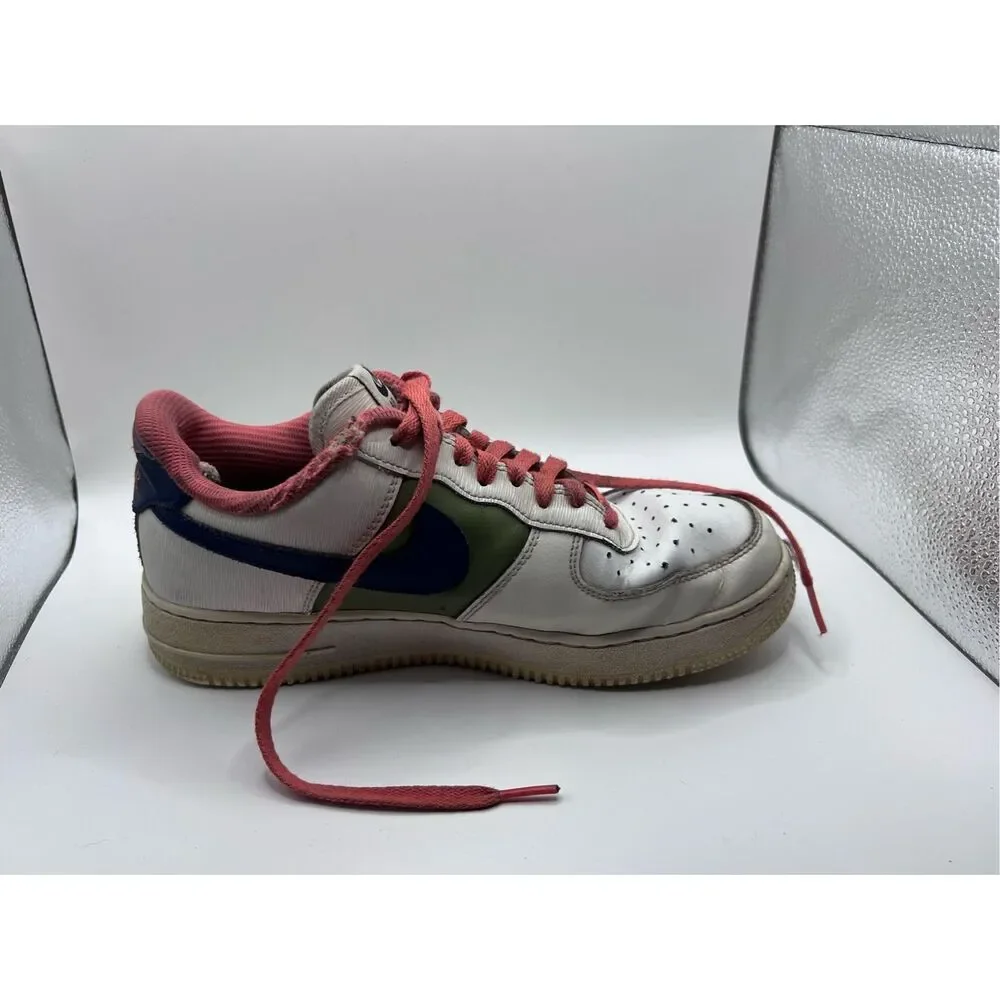 Nike 13 Air Force 1 Low ID By You Blue‎ Green Salmon Gym Shoes Sneakers size 9